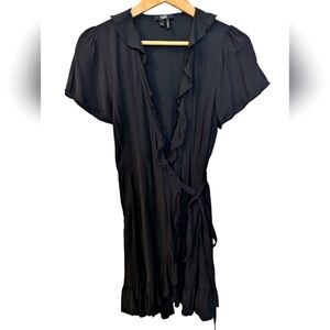 PAIGE Black Cardamom Wrap Dress  Medium